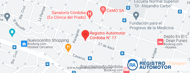 Mapa Registro Automotor 17 Córdoba Capital