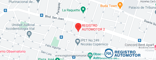 Mapa Registro Automotor 2 Córdoba Capital