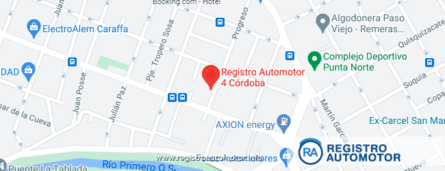 Mapa Registro Automotor 4 Córdoba Capital