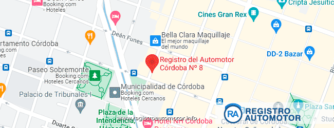 Mapa Registro Automotor 8 Córdoba Capital