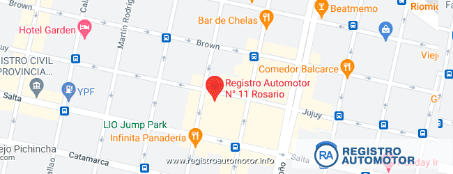 Mapa Registro Automotor 11 Rosario Santa Fe