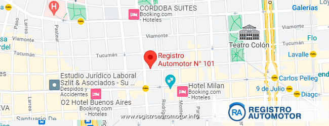 Mapa Registro Automotor 101 Capital Federal CABA