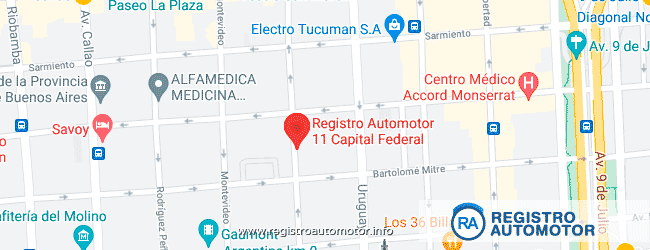 Mapa Registro Automotor 11 Capital Federal DNRPA