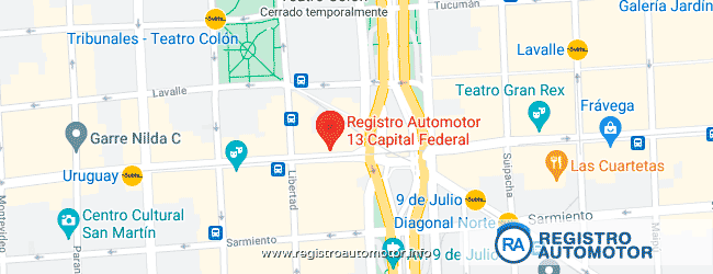 Mapa Registro Automotor 13 Capital Federal DNRPA