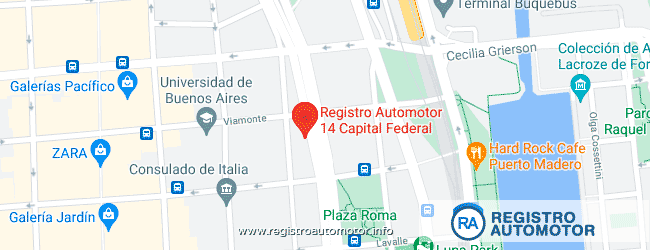 Mapa Registro Automotor 14 Capital Federal DNRPA