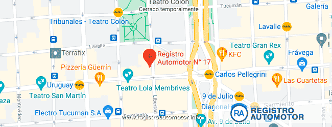 Mapa Registro Automotor 17 Capital Federal DNRPA