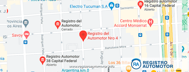 Mapa Registro Automotor 4 Capital Federal DNRPA
