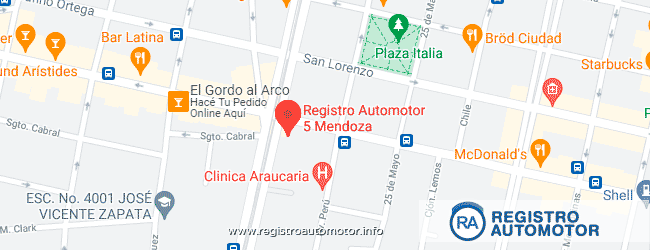 Mapa Registro Automotor 5 Mendoza