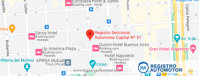 Mapa Registro Automotor 51 Capital Federal CABA