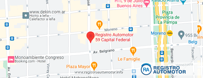 Mapa Registro Automotor 59 Capital Federal CABA