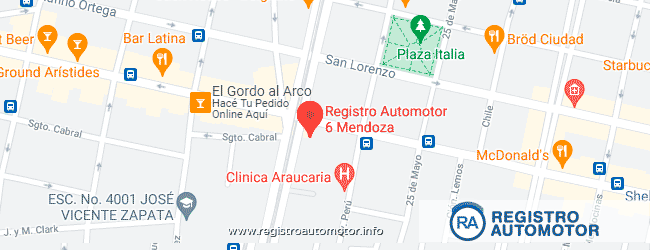 Mapa Registro Automotor 6 Mendoza