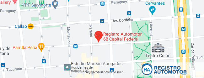 Mapa Registro Automotor 60 Capital Federal CABA