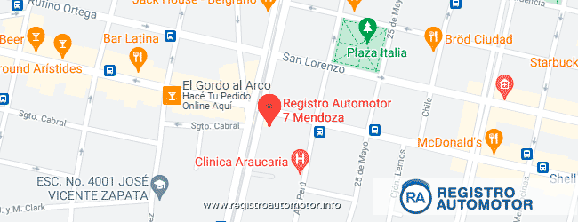 Mapa Registro Automotor 7 Mendoza