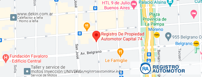 Mapa Registro Automotor 74 Capital Federal CABA