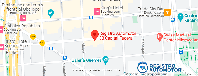 Mapa Registro Automotor 83 Capital Federal CABA