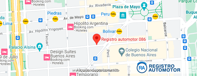 Mapa Registro Automotor 86 Capital Federal CABA