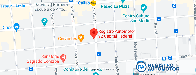 Mapa Registro Automotor 92 Capital Federal CABA