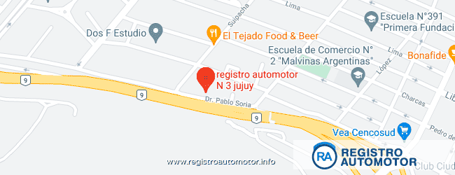 Mapa Registro Automotor 2 Jujuy