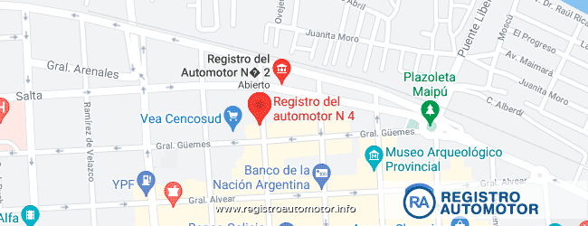 Mapa Registro Automotor 4 Jujuy