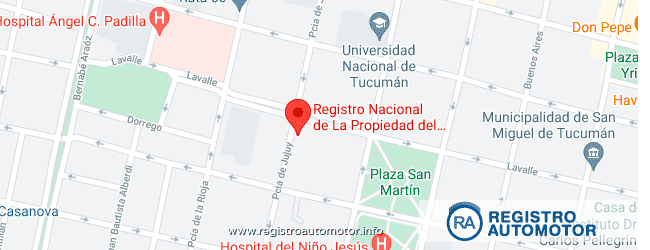 Mapa Registro Automotor 5 Tucumán DNRPA