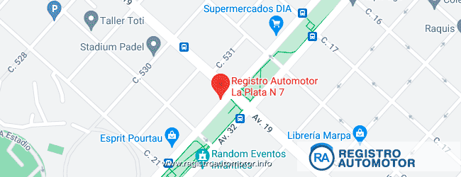 Mapa Registro Automotor 7 La Plata